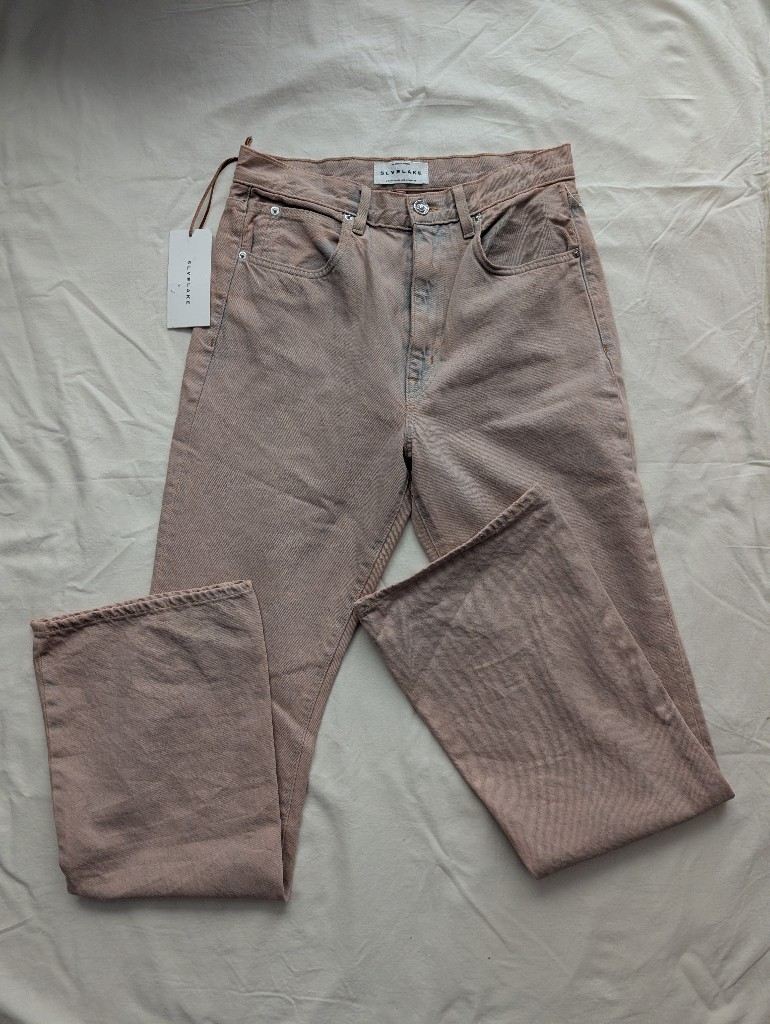 Slvrlake Nwt Wide-Leg Jeans In Mauve Pink